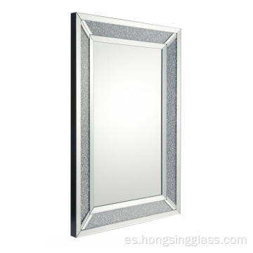 Mirror colgante de espejo 3D rectangular de diamante de cristal